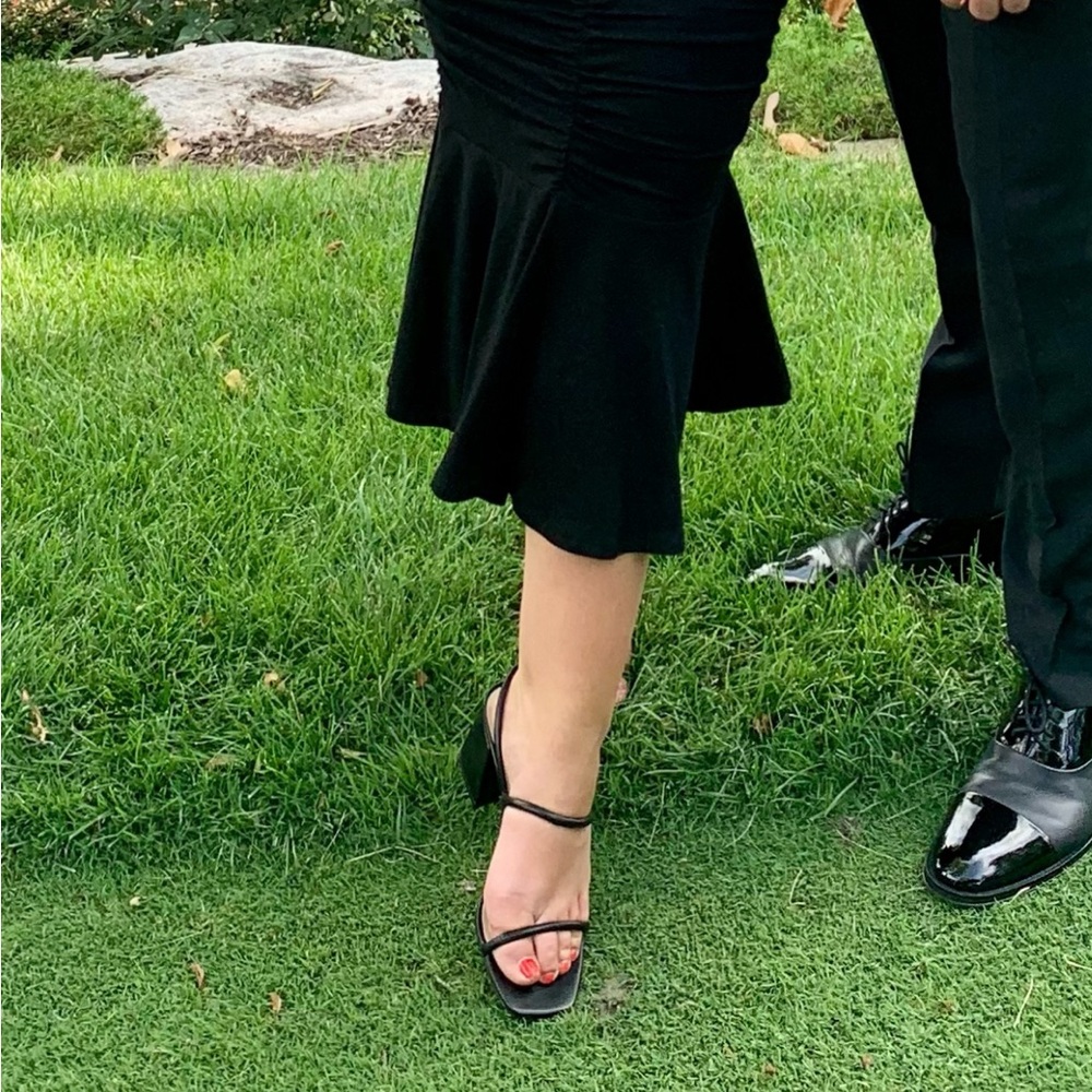Marc Fisher Black Sling Back Open Toed Block Heels. Size 8. Worn once